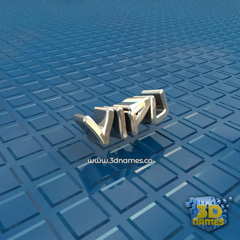 vipu in Blue Bling style - 3D name wallpaper