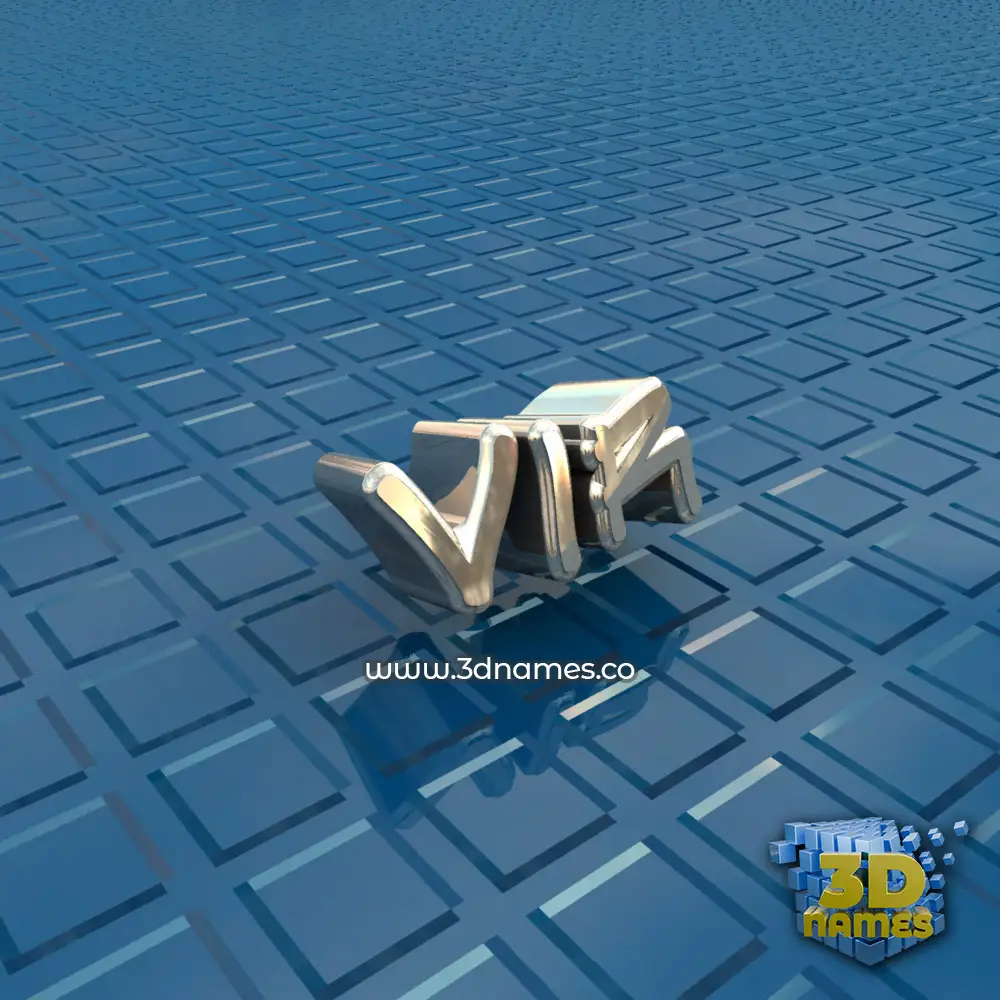 vir in Blue Bling style - 3D name wallpaper