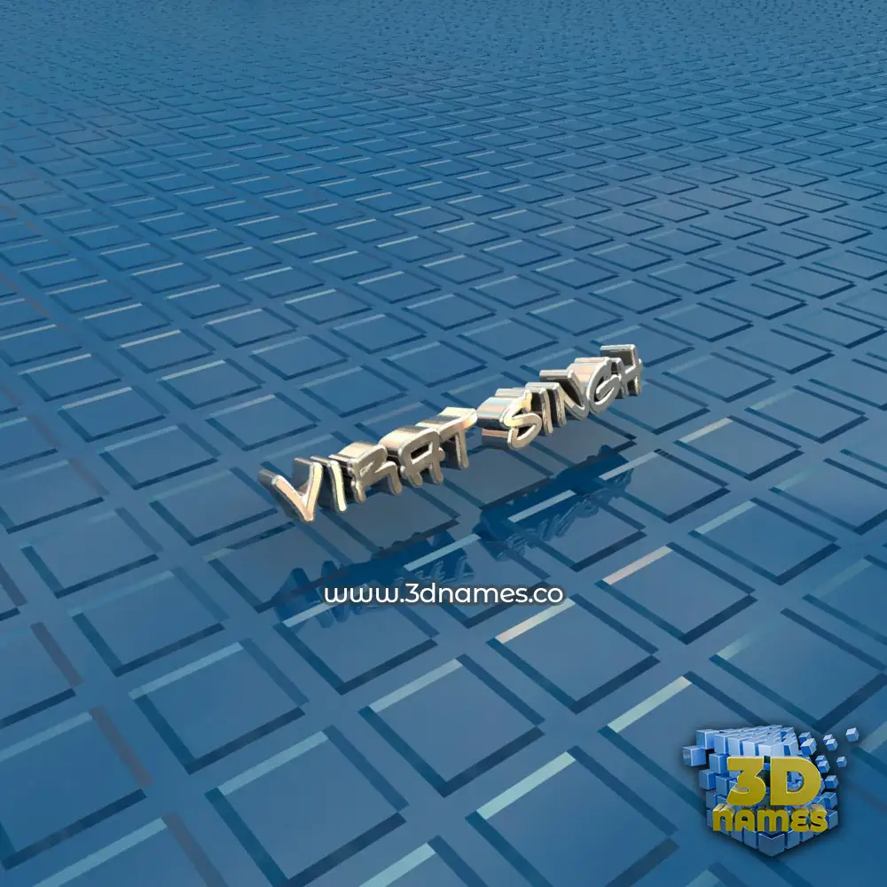 virat singh in Blue Bling style - 3D name wallpaper