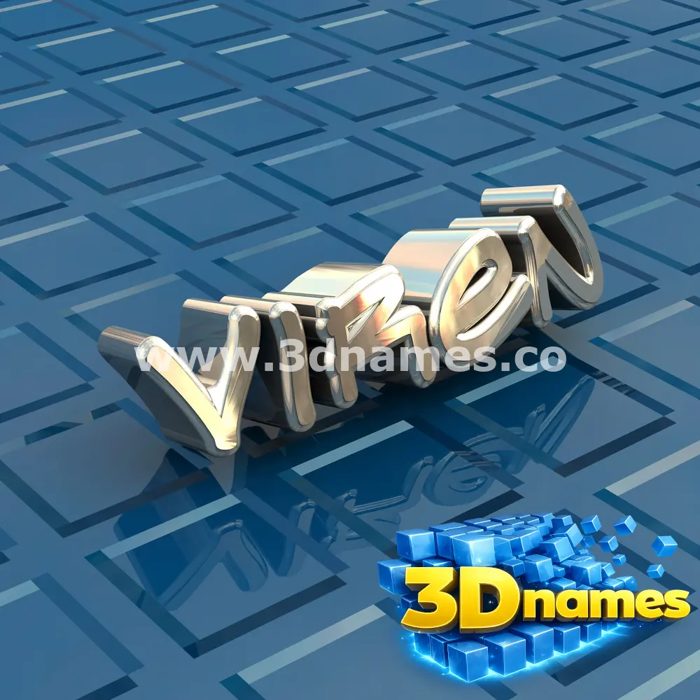 viren in Blue Bling style - 3D name wallpaper