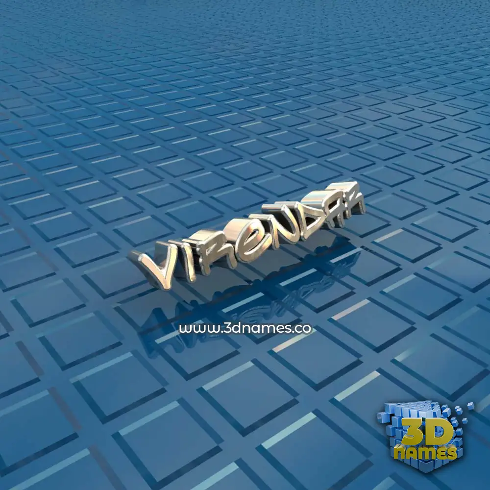 virendar in Blue Bling style - 3D name wallpaper