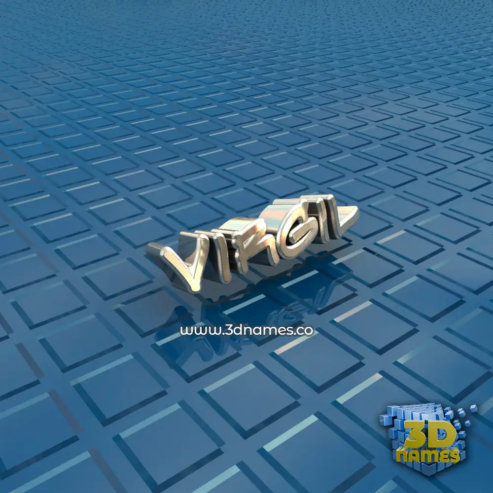 virgil in Blue Bling style - 3D name wallpaper