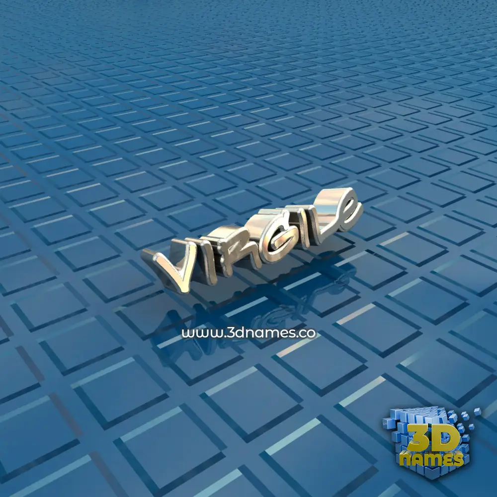 virgile in Blue Bling style - 3D name wallpaper