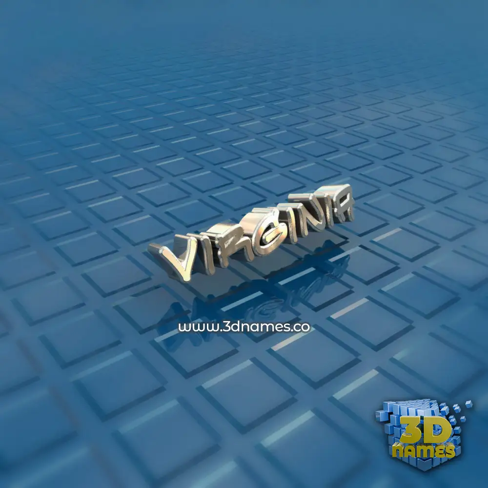 virginia in Blue Bling style - 3D name wallpaper