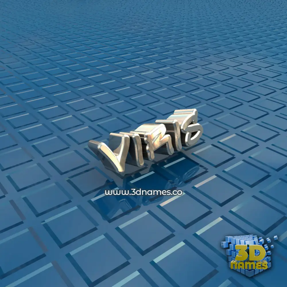 viris in Blue Bling style - 3D name wallpaper
