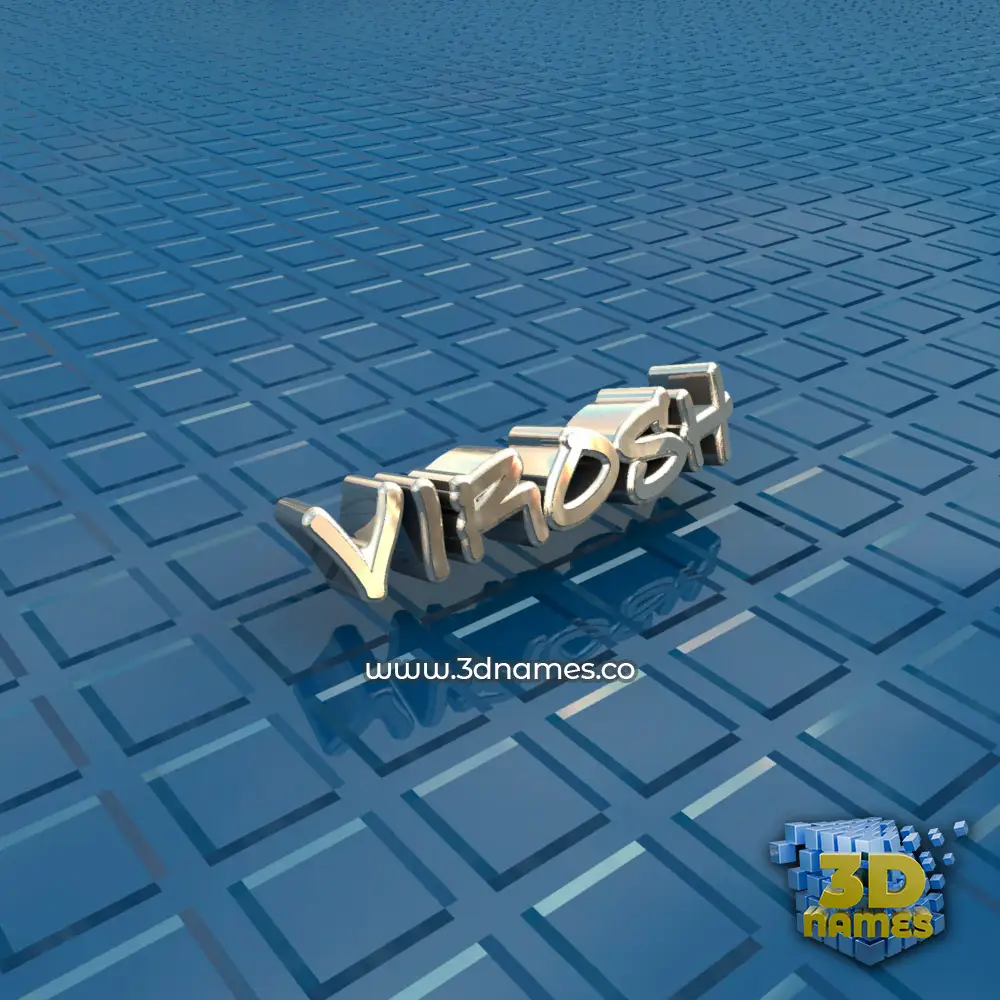 virosh in Blue Bling style - 3D name wallpaper