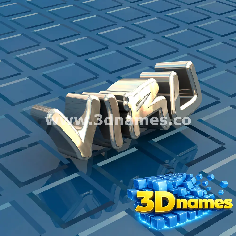 viru in Blue Bling style - 3D name wallpaper