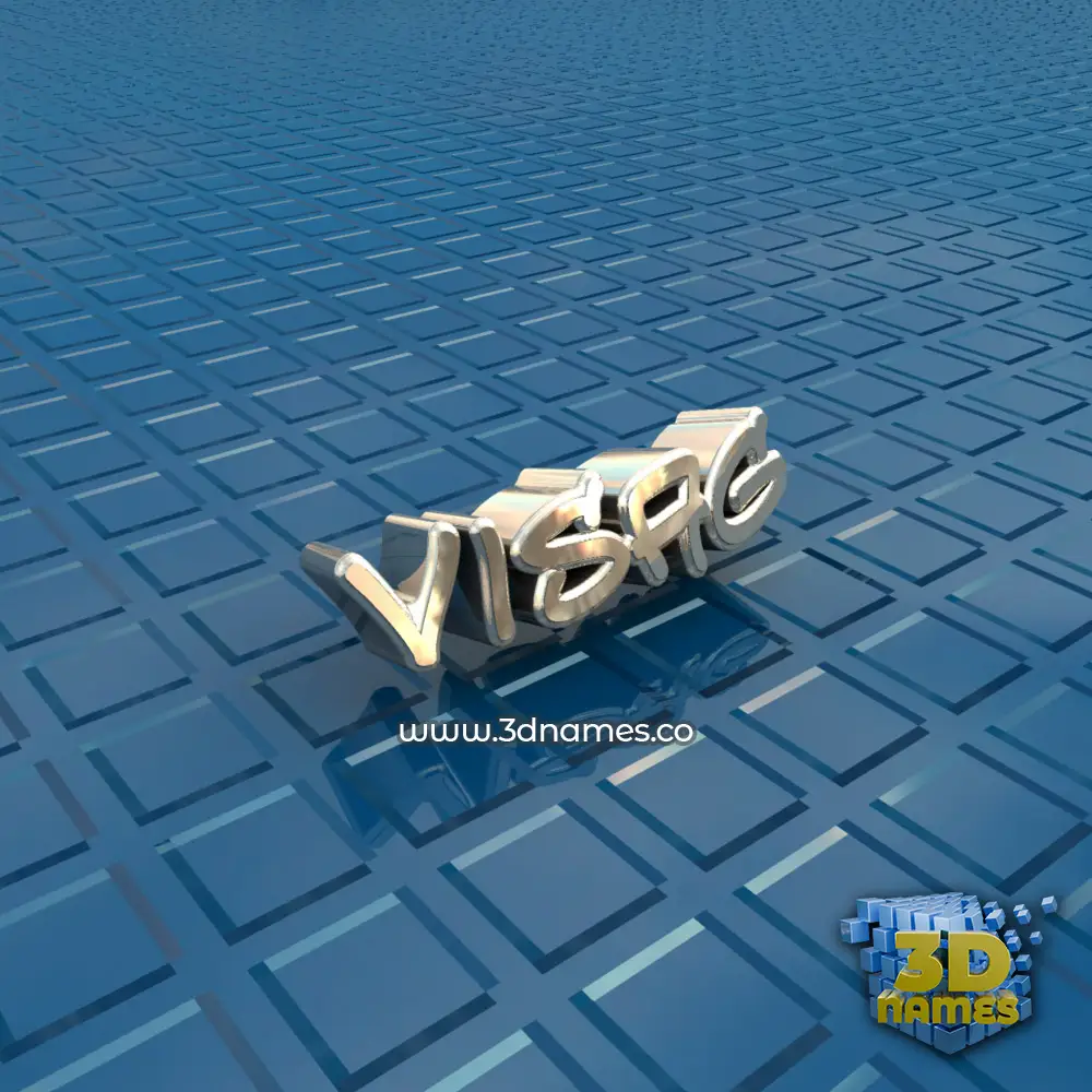 visag in Blue Bling style - 3D name wallpaper