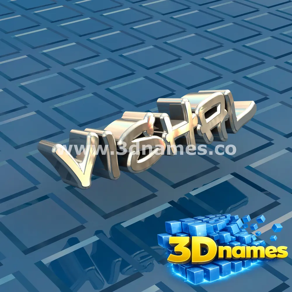 vishal in Blue Bling style - 3D name wallpaper