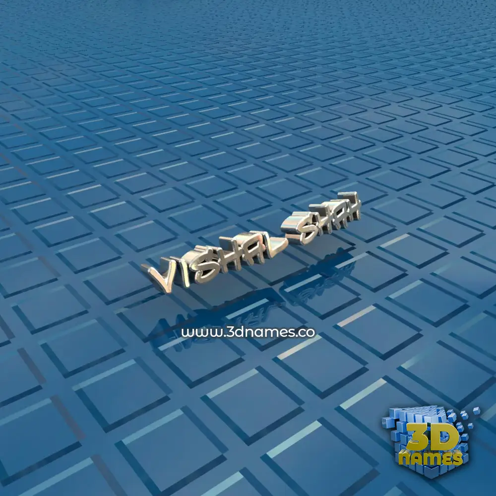 vishal shah in Blue Bling style - 3D name wallpaper