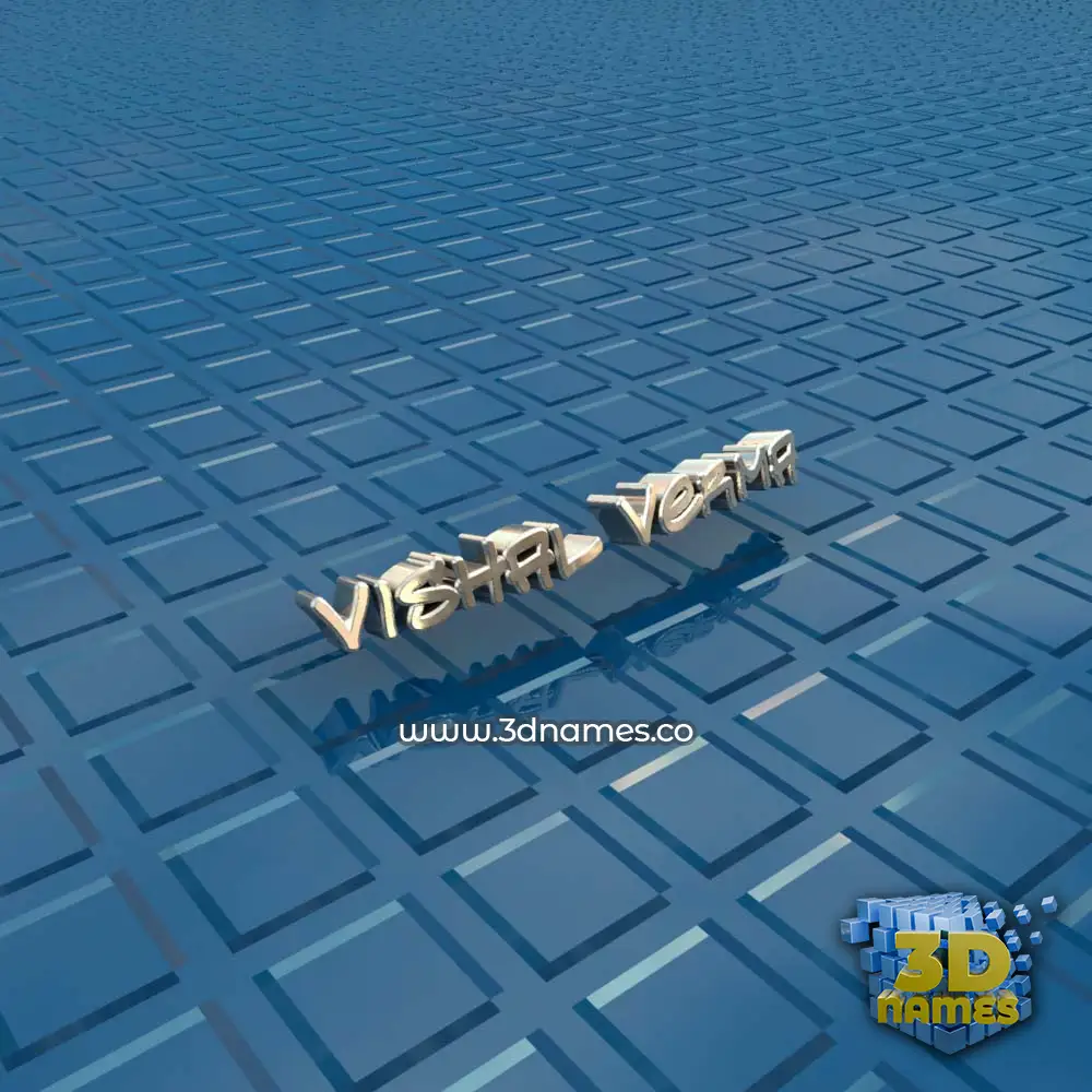 vishal verma in Blue Bling style - 3D name wallpaper