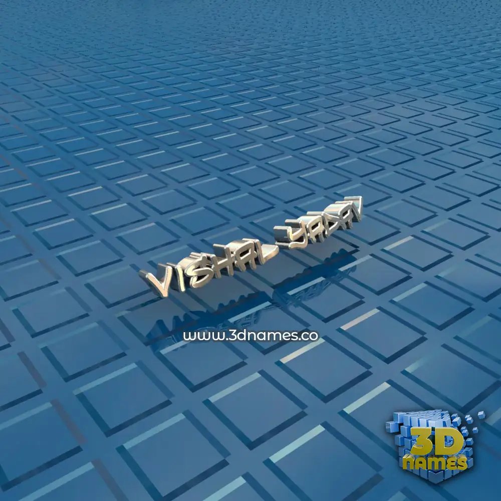 vishal yadav in Blue Bling style - 3D name wallpaper