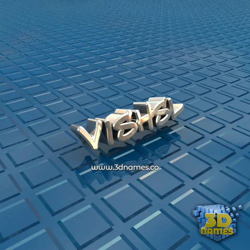 vishsl in Blue Bling style - 3D name wallpaper