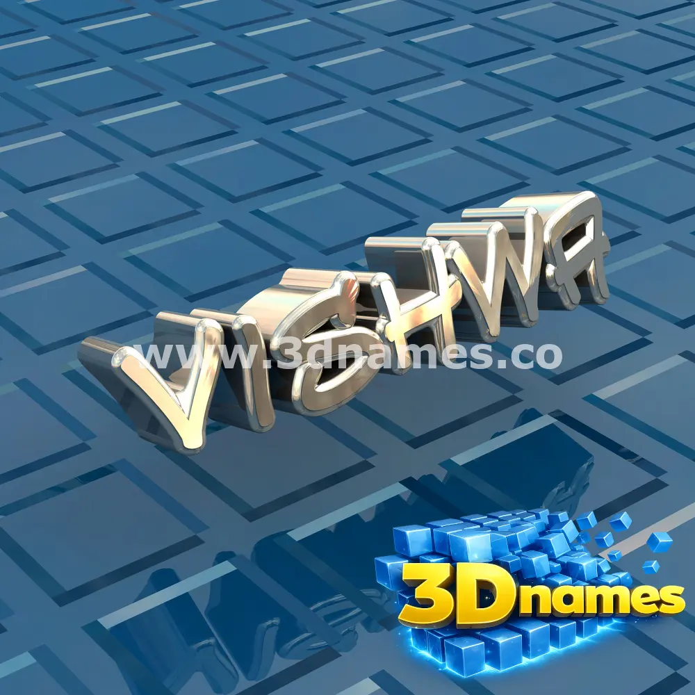 vishwa in Blue Bling style - 3D name wallpaper