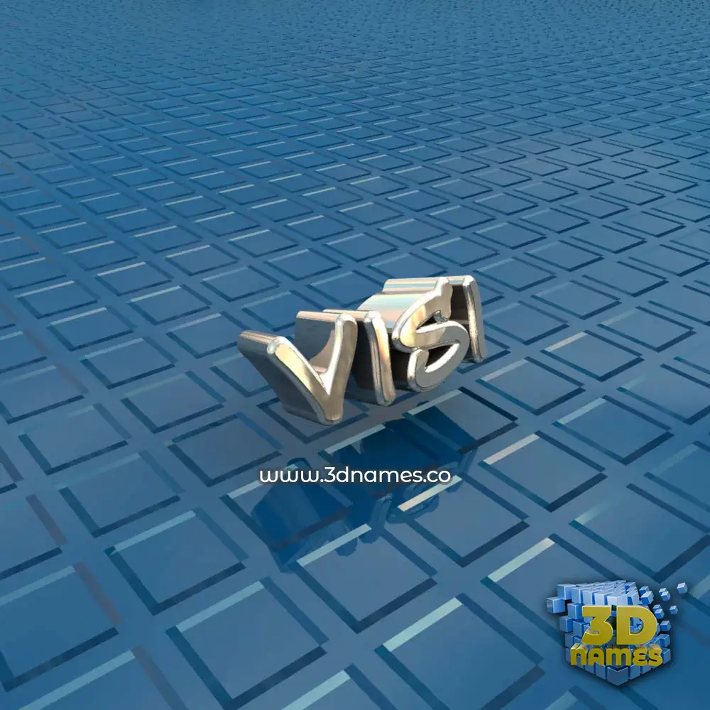 visi in Blue Bling style - 3D name wallpaper