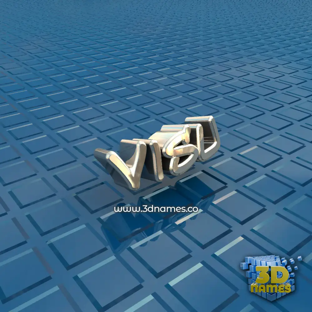 visu in Blue Bling style - 3D name wallpaper