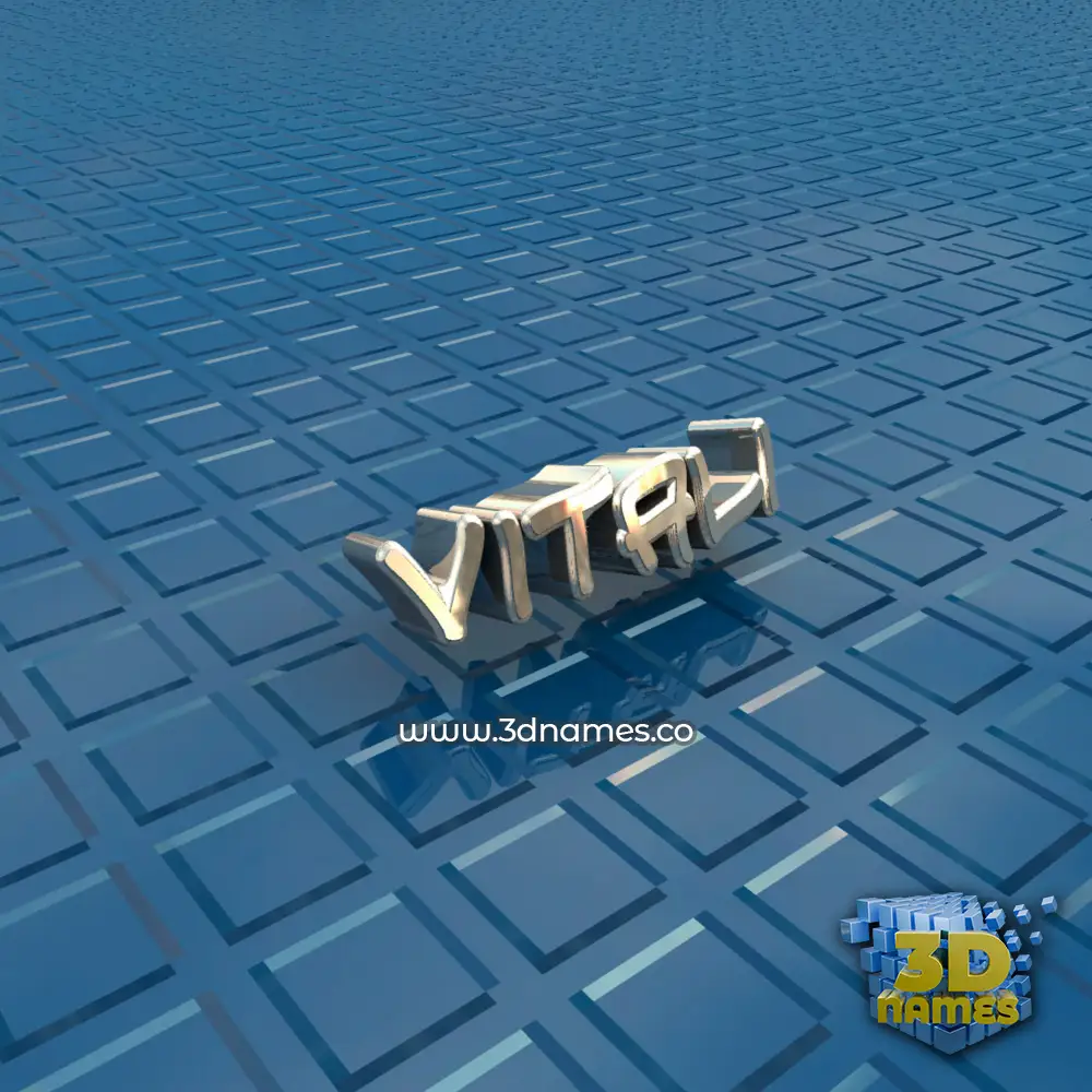vitali in Blue Bling style - 3D name wallpaper