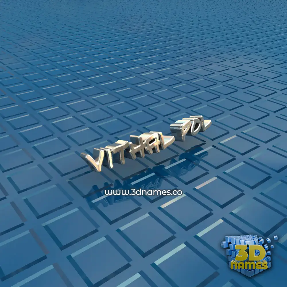 vithal pol in Blue Bling style - 3D name wallpaper