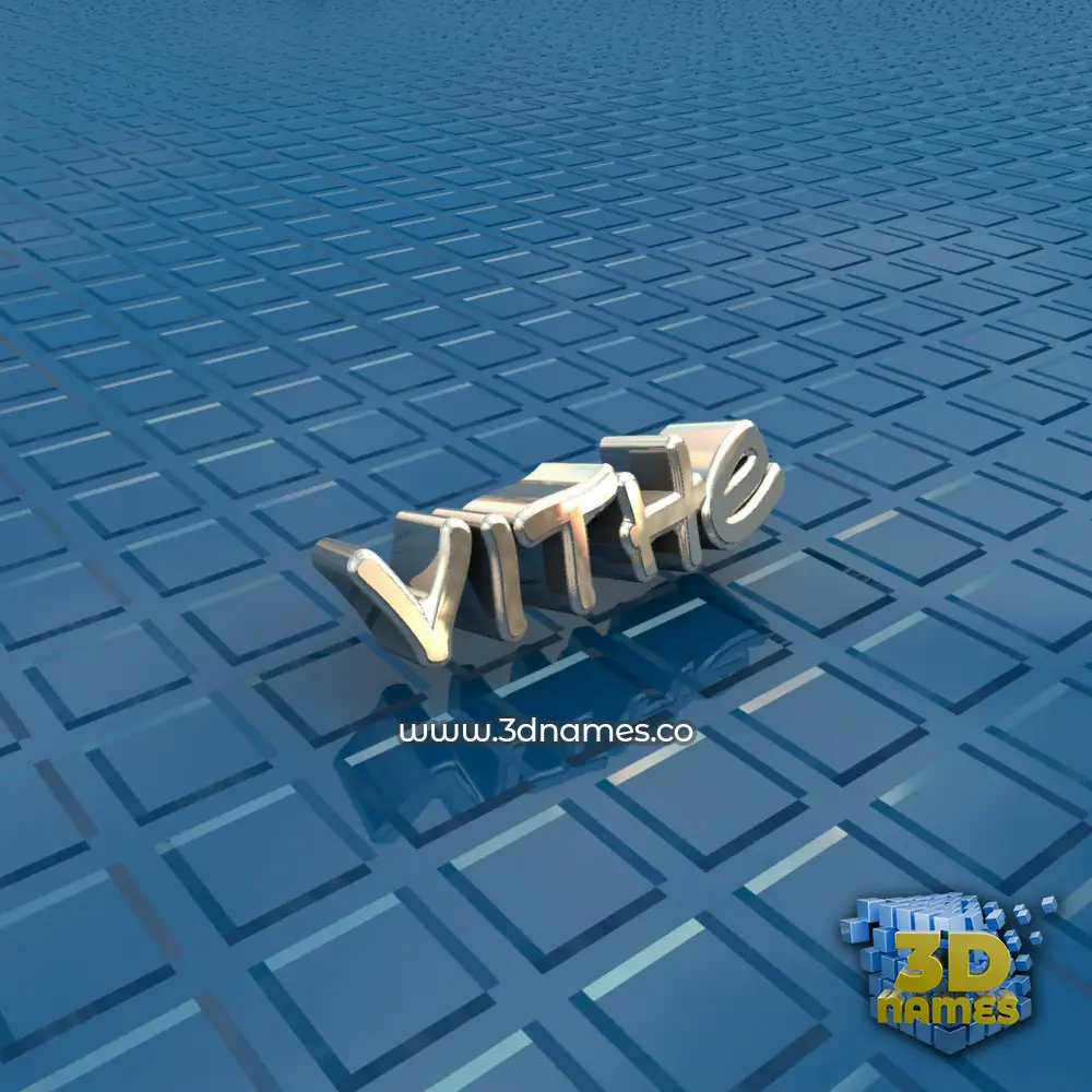 vithe in Blue Bling style - 3D name wallpaper