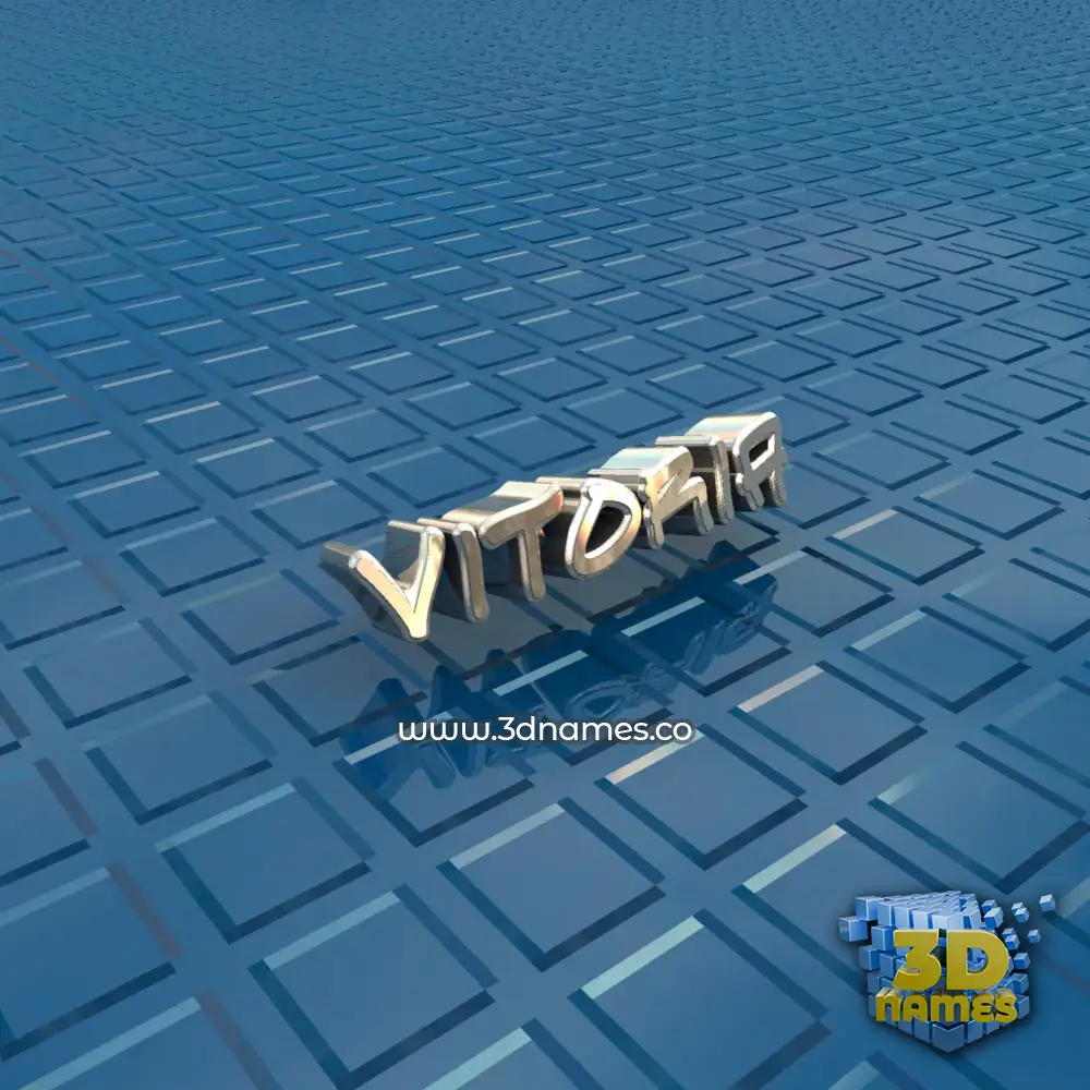 vitoria in Blue Bling style - 3D name wallpaper