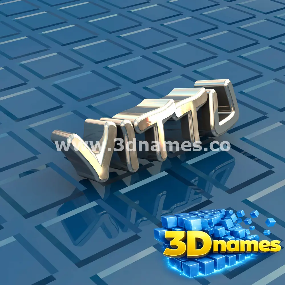 vittu in Blue Bling style - 3D name wallpaper
