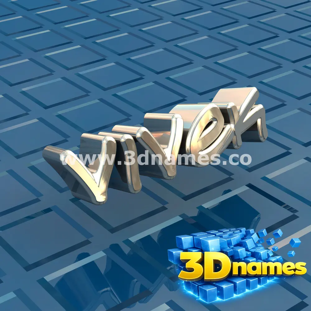vivek in Blue Bling style - 3D name wallpaper