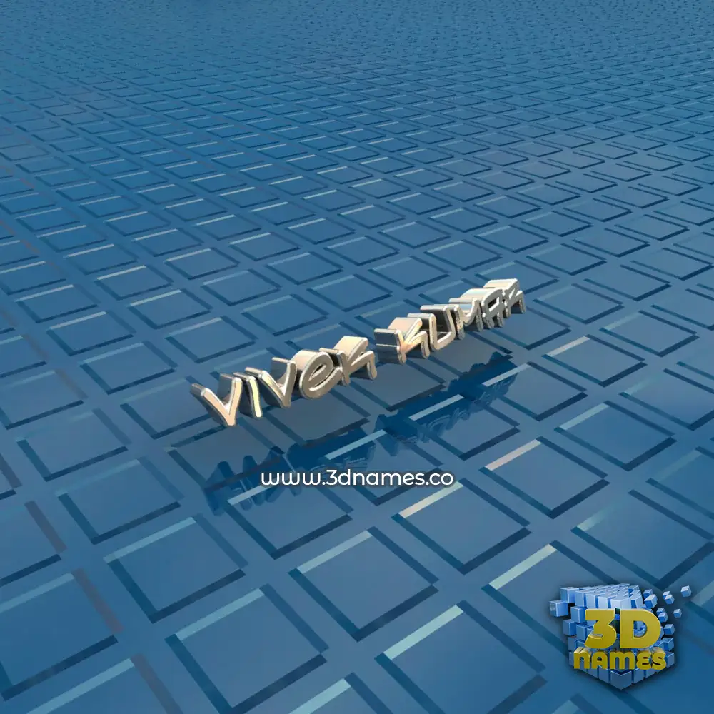 vivek kumar in Blue Bling style - 3D name wallpaper