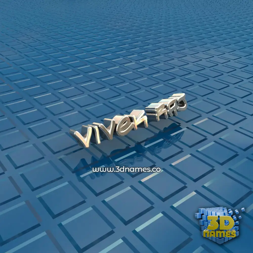 vivek raj in Blue Bling style - 3D name wallpaper