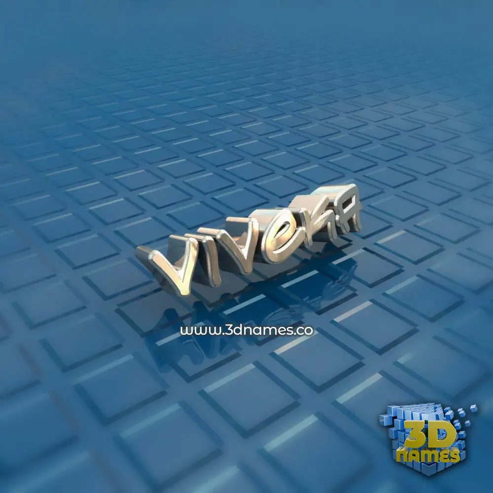 viveka in Blue Bling style - 3D name wallpaper
