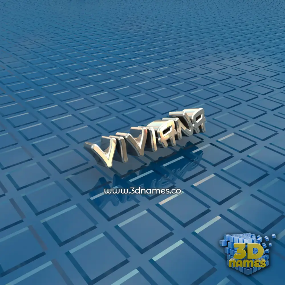 viviana in Blue Bling style - 3D name wallpaper