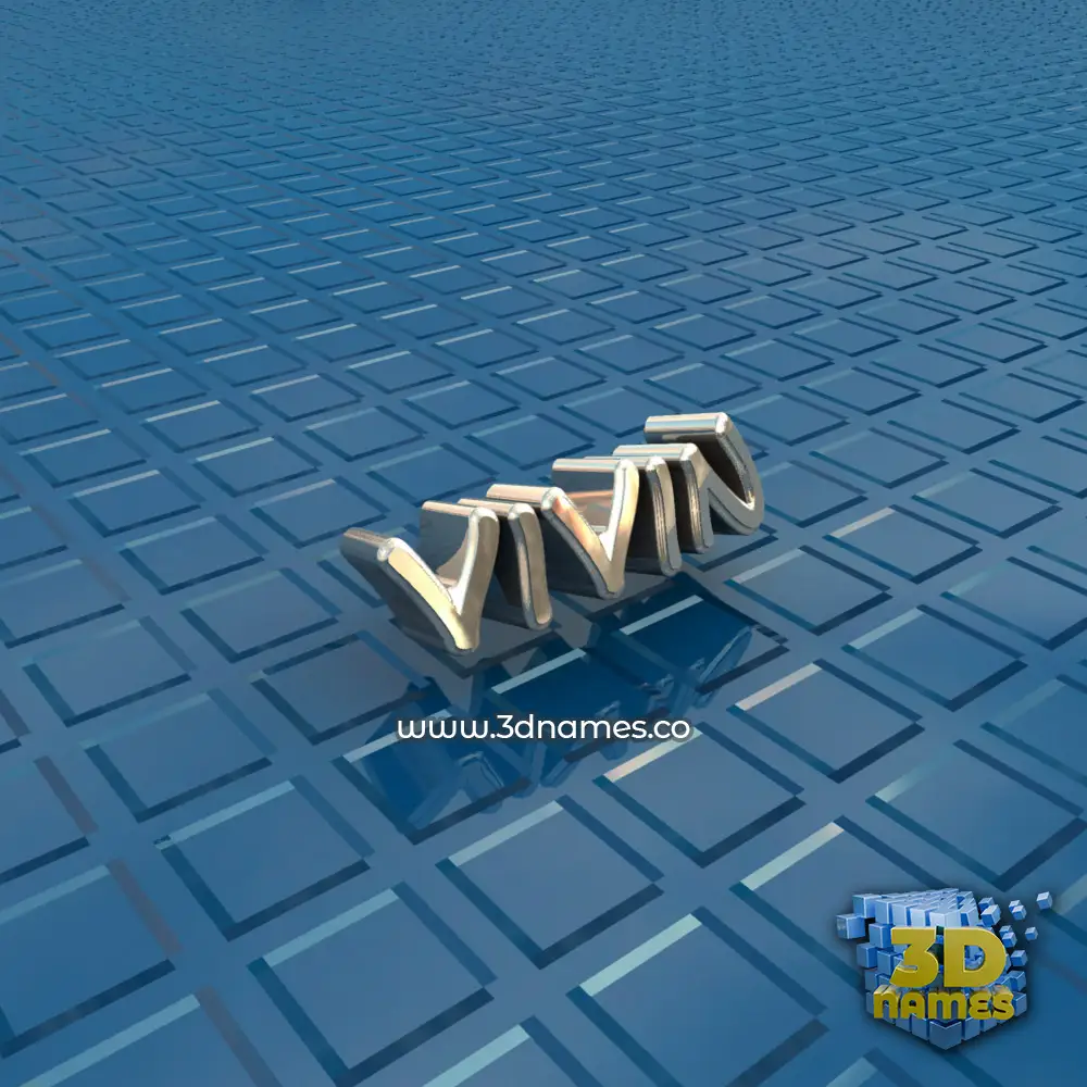 vivin in Blue Bling style - 3D name wallpaper