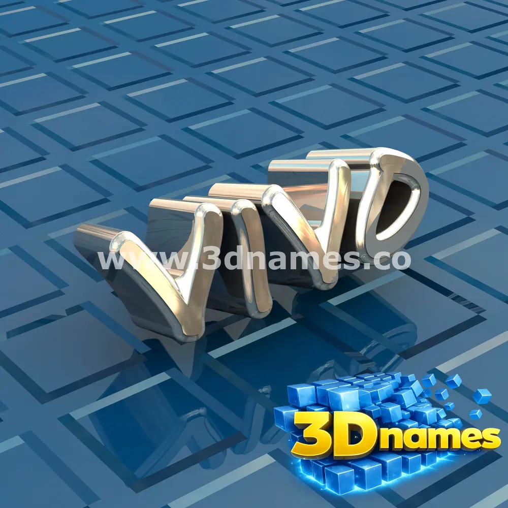 vivo in Blue Bling style - 3D name wallpaper