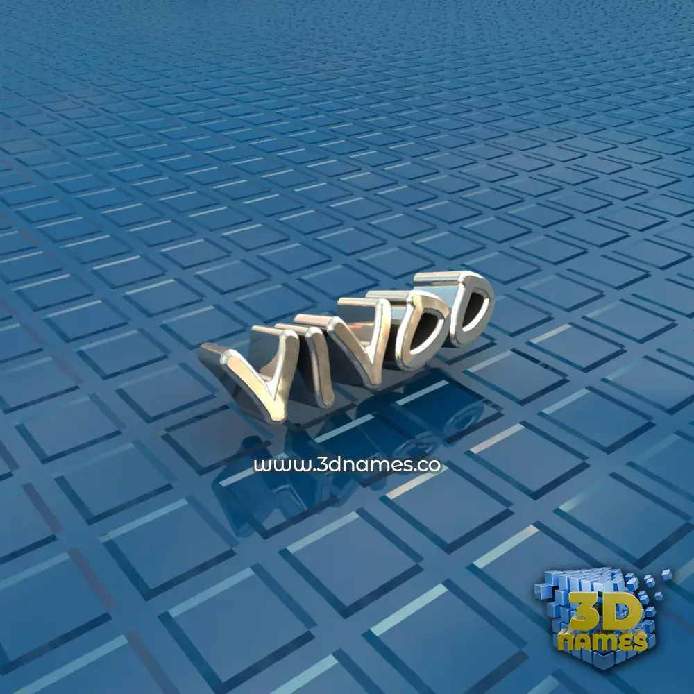 vivoo in Blue Bling style - 3D name wallpaper