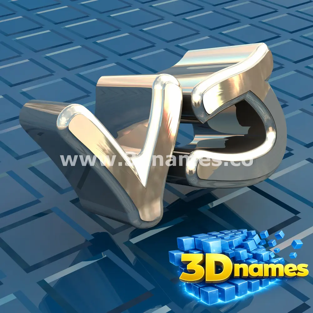 vj in Blue Bling style - 3D name wallpaper