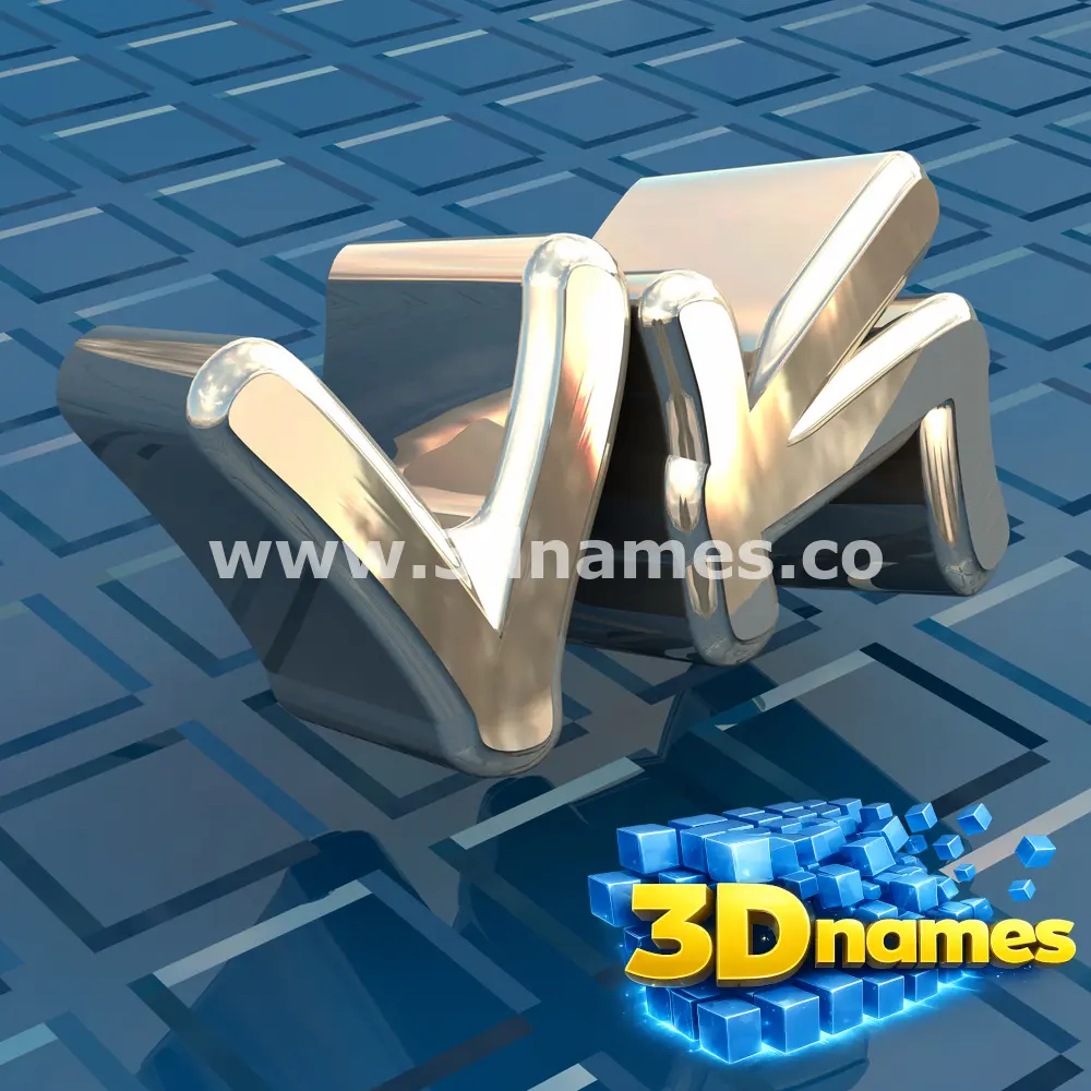 vk in Blue Bling style - 3D name wallpaper