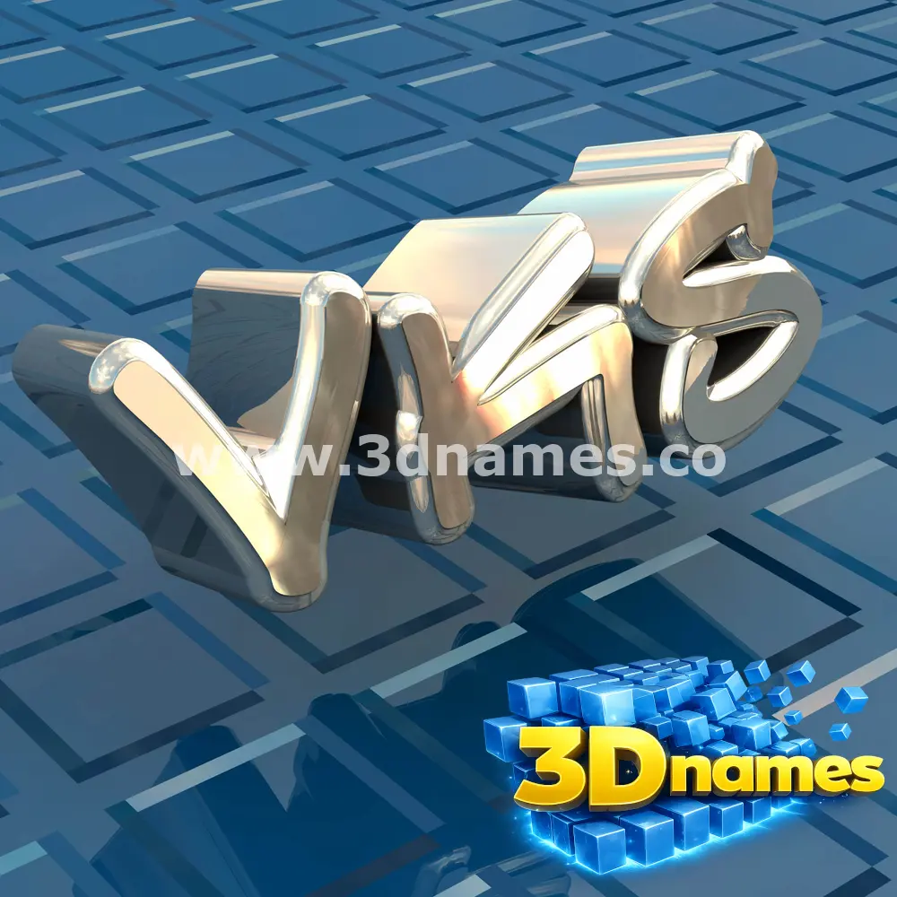 vks in Blue Bling style - 3D name wallpaper