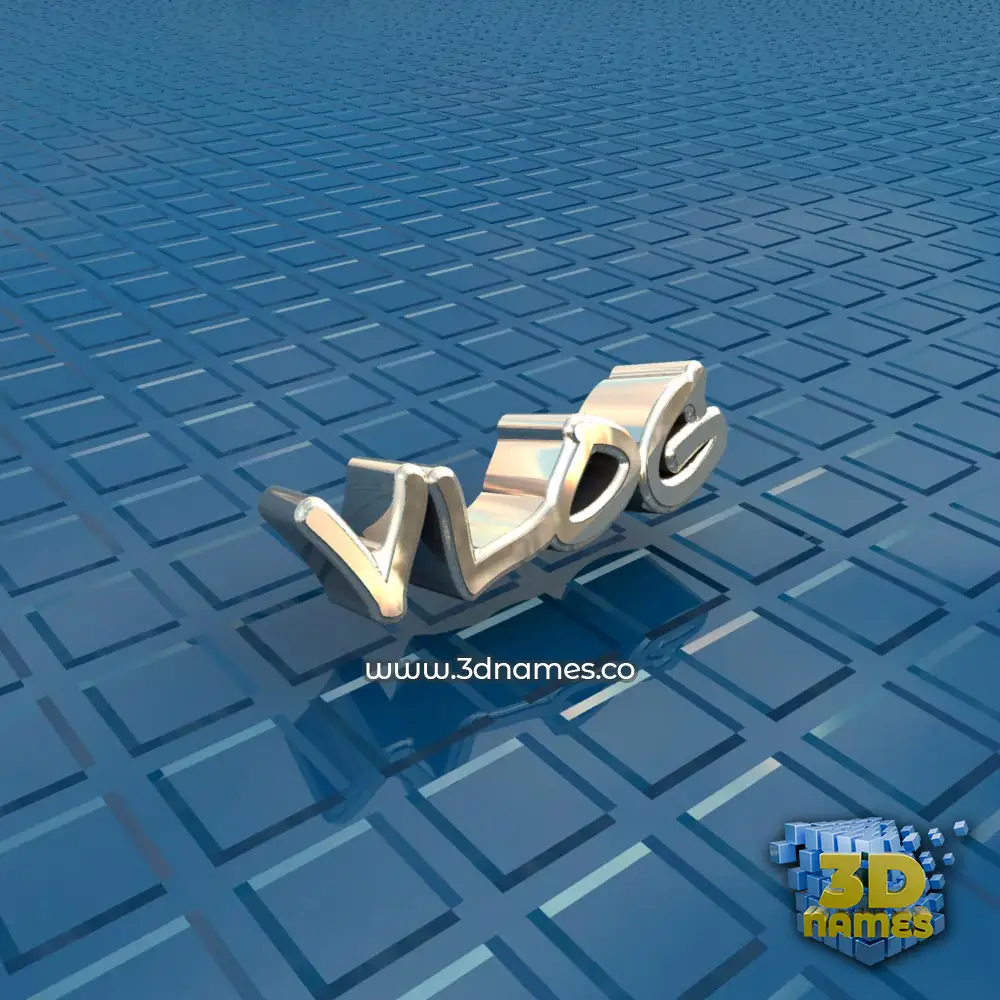 vlog in Blue Bling style - 3D name wallpaper