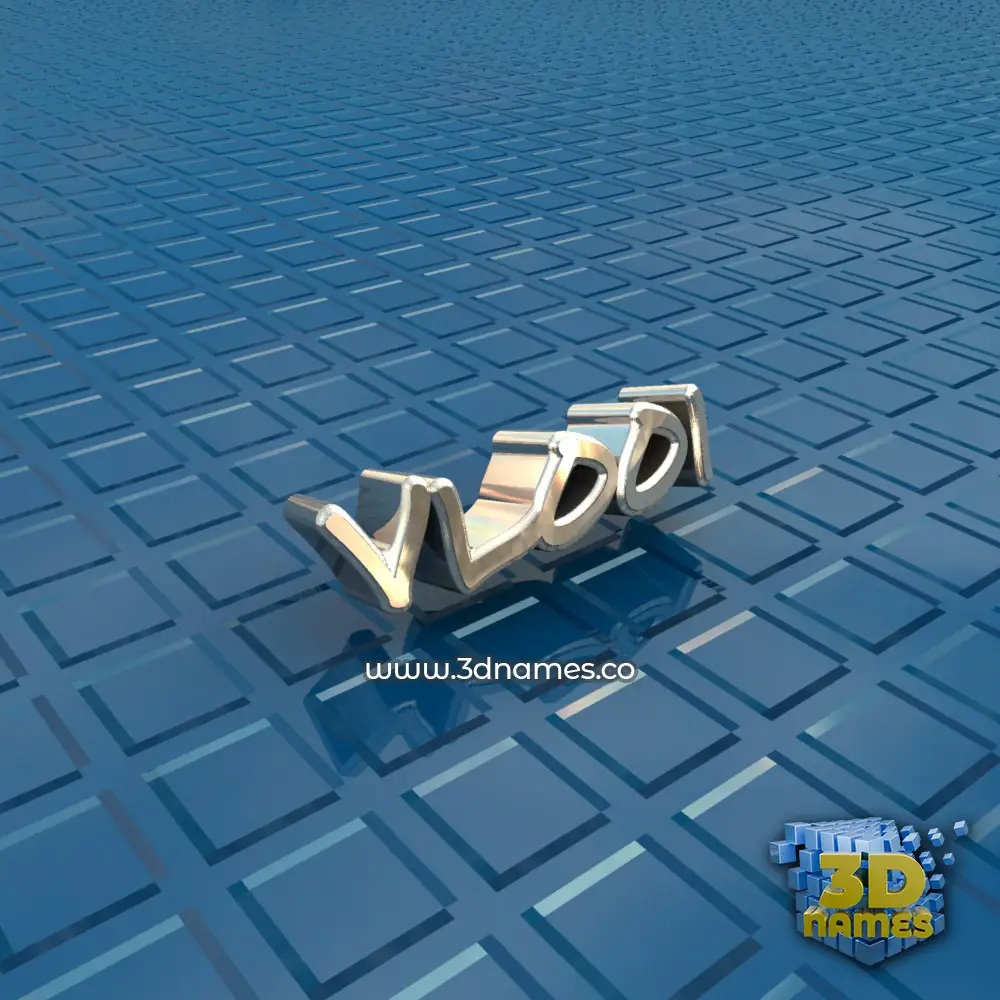 vlooi in Blue Bling style - 3D name wallpaper