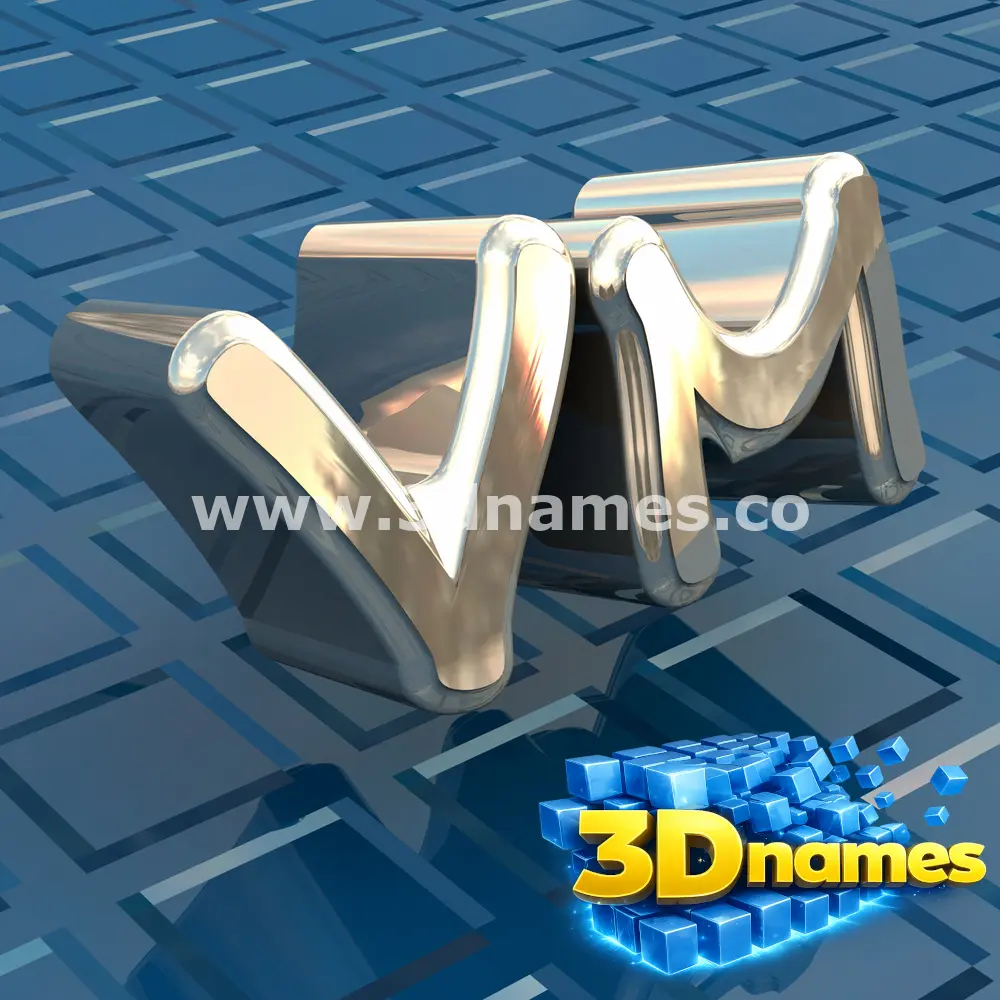 vm in Blue Bling style - 3D name wallpaper
