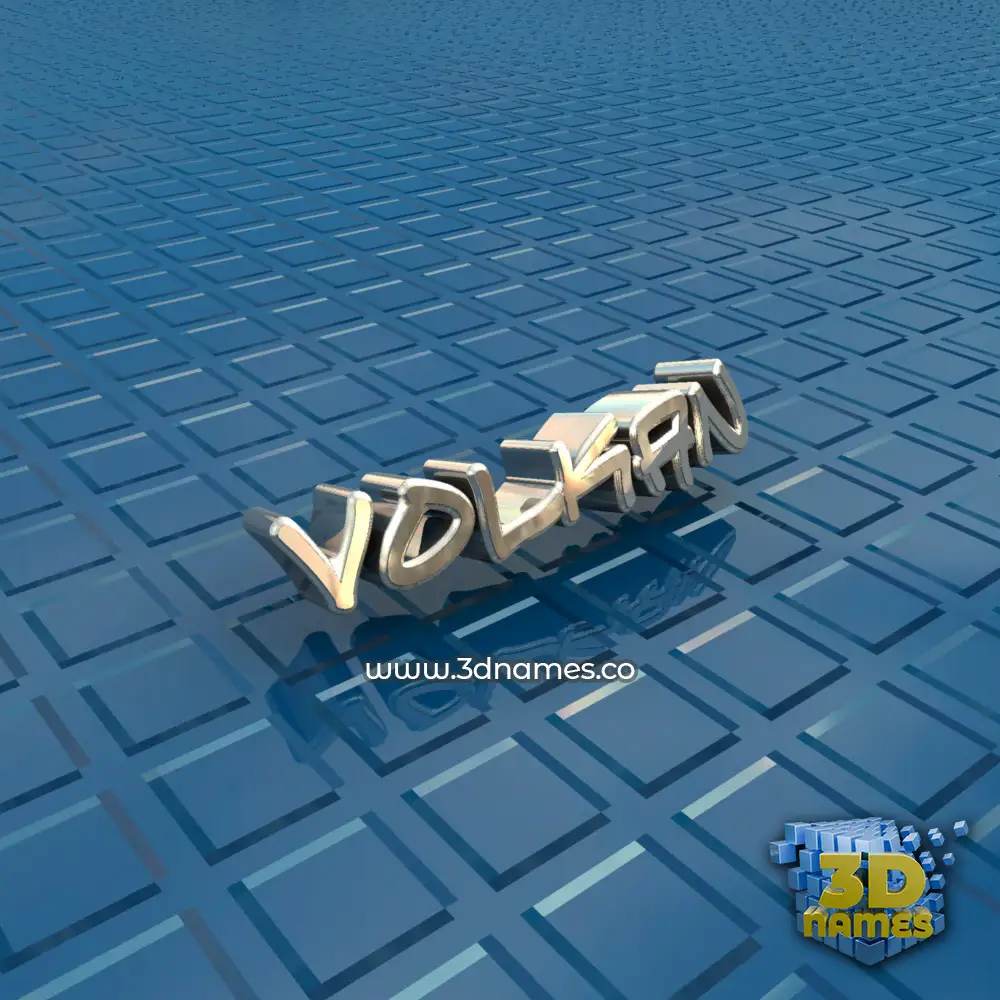 volkan in Blue Bling style - 3D name wallpaper