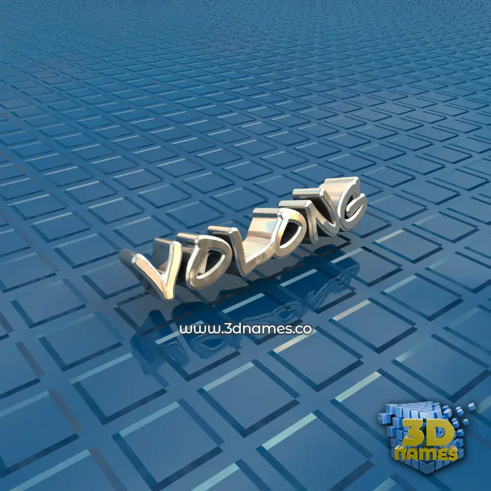 volong in Blue Bling style - 3D name wallpaper