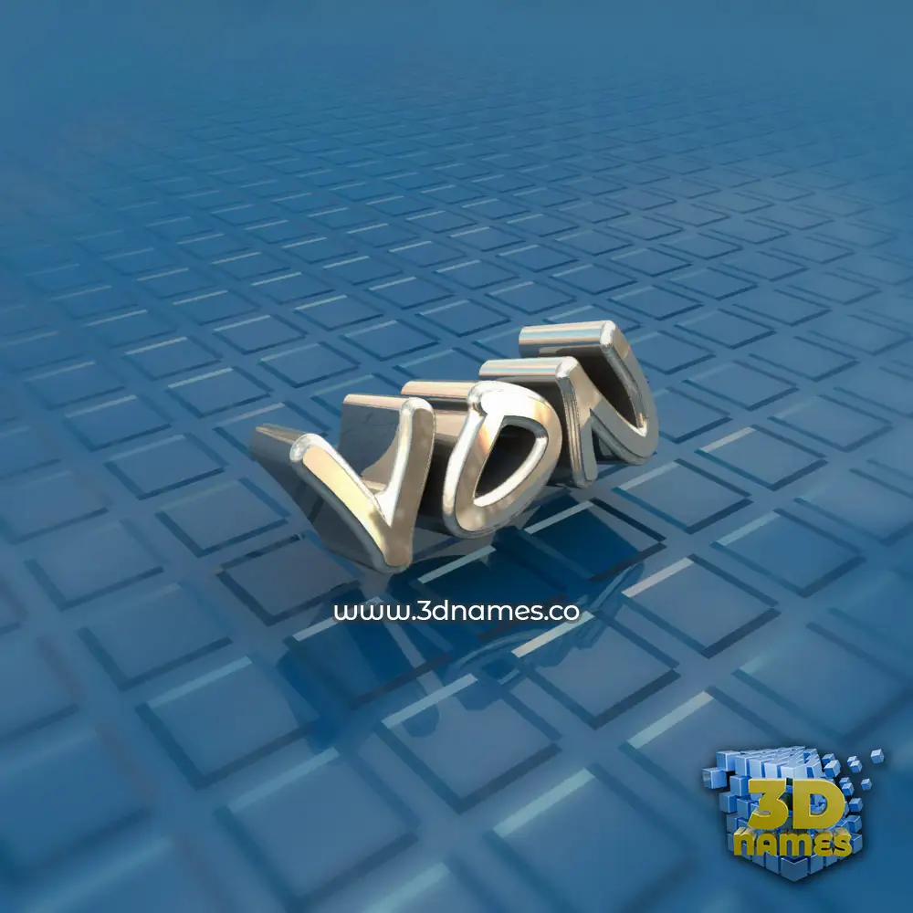 von in Blue Bling style - 3D name wallpaper
