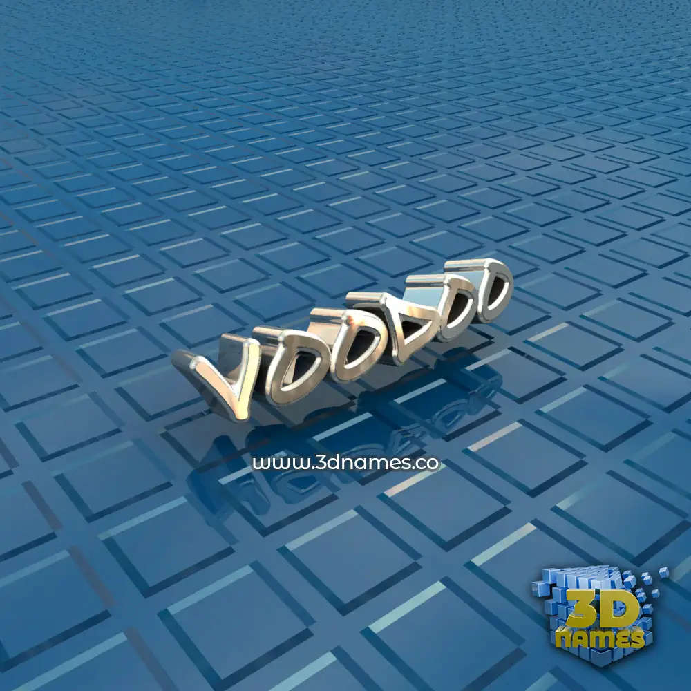 voodoo in Blue Bling style - 3D name wallpaper