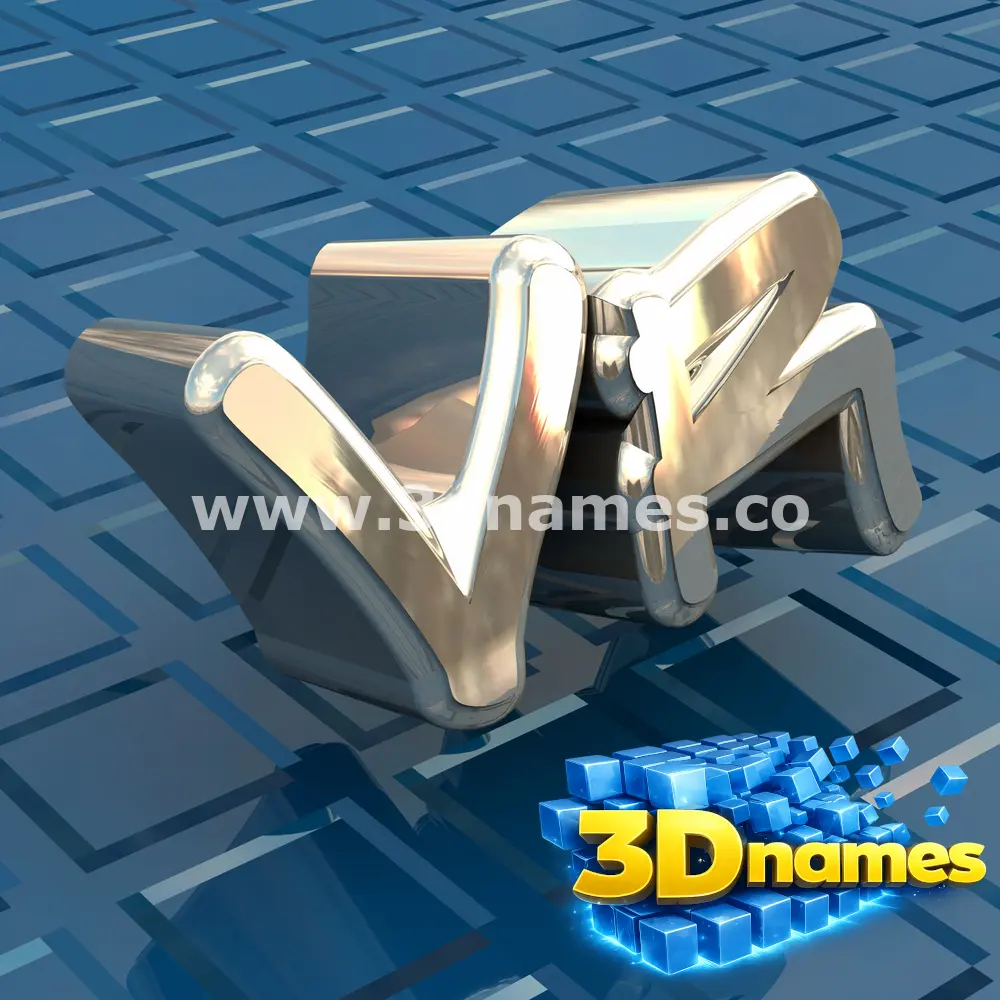 vr in Blue Bling style - 3D name wallpaper