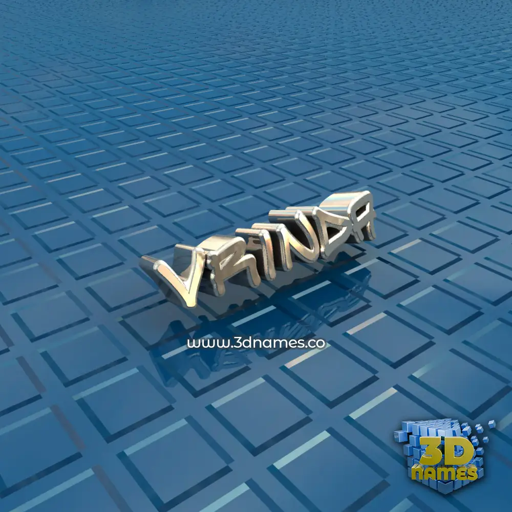 vrinda in Blue Bling style - 3D name wallpaper