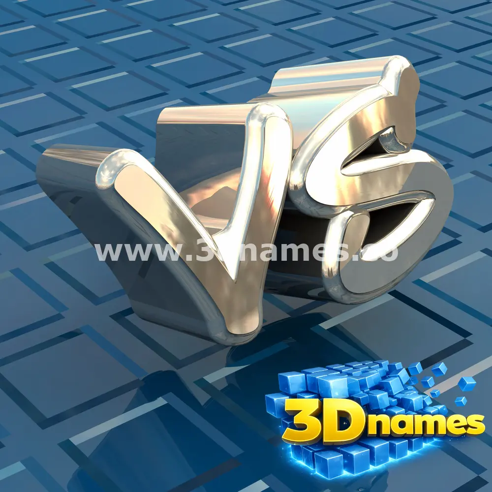 vs in Blue Bling style - 3D name wallpaper