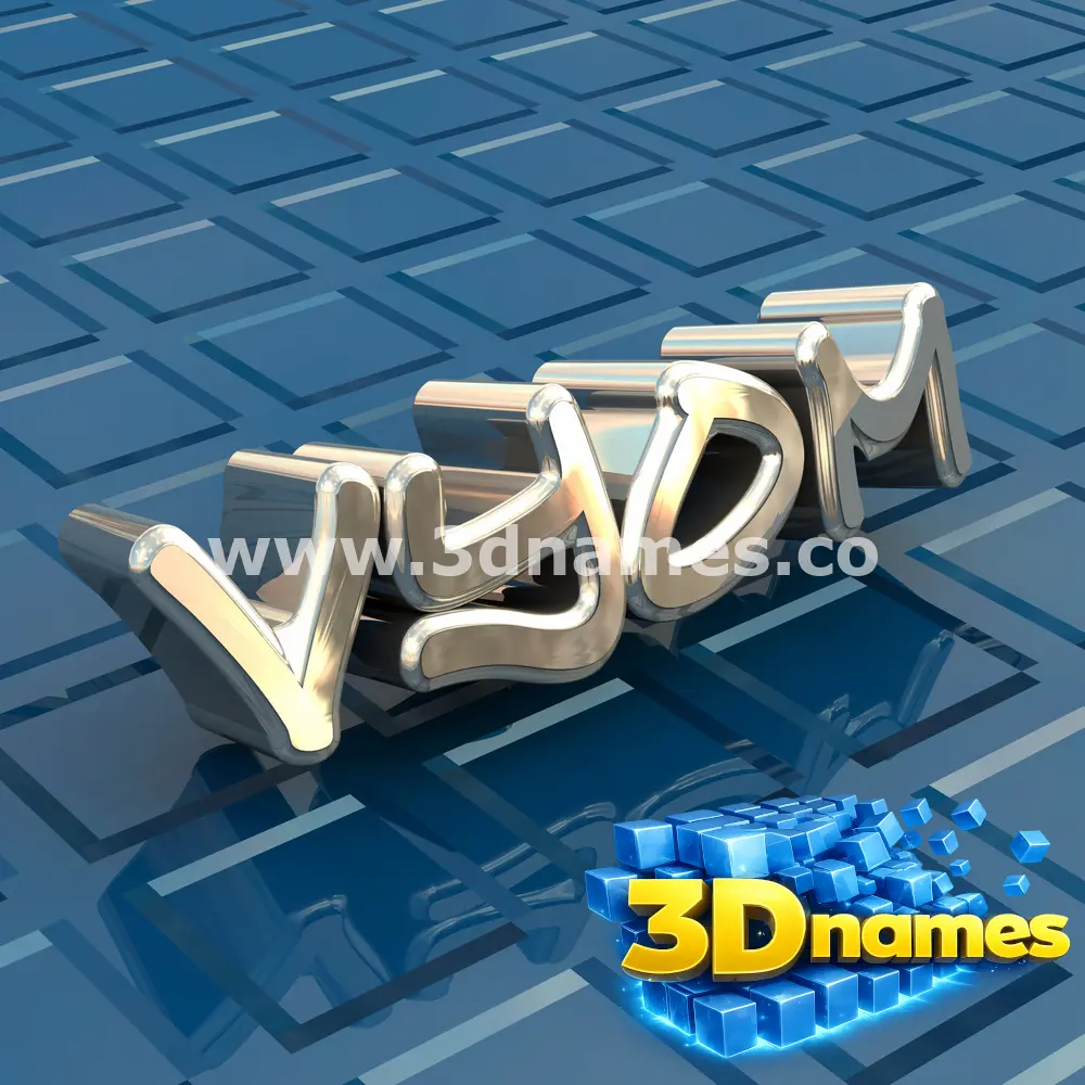 vyom in Blue Bling style - 3D name wallpaper