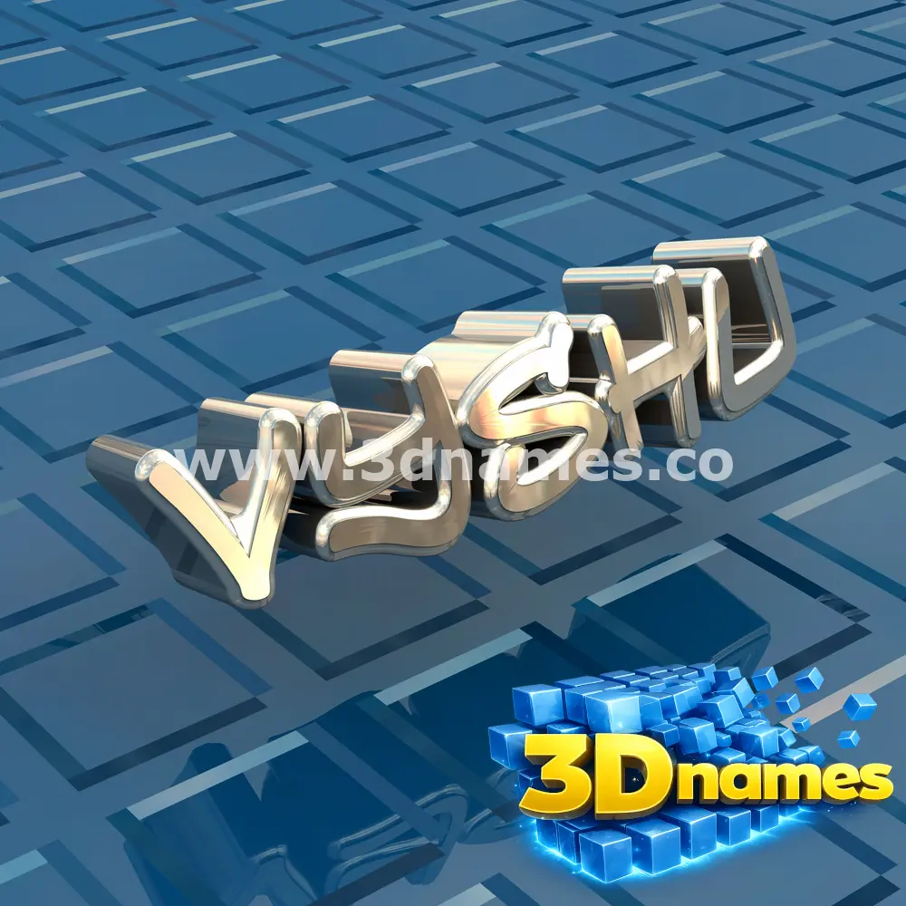 vyshu in Blue Bling style - 3D name wallpaper