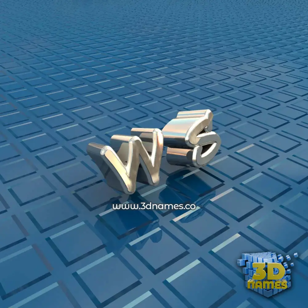 w s in Blue Bling style - 3D name wallpaper