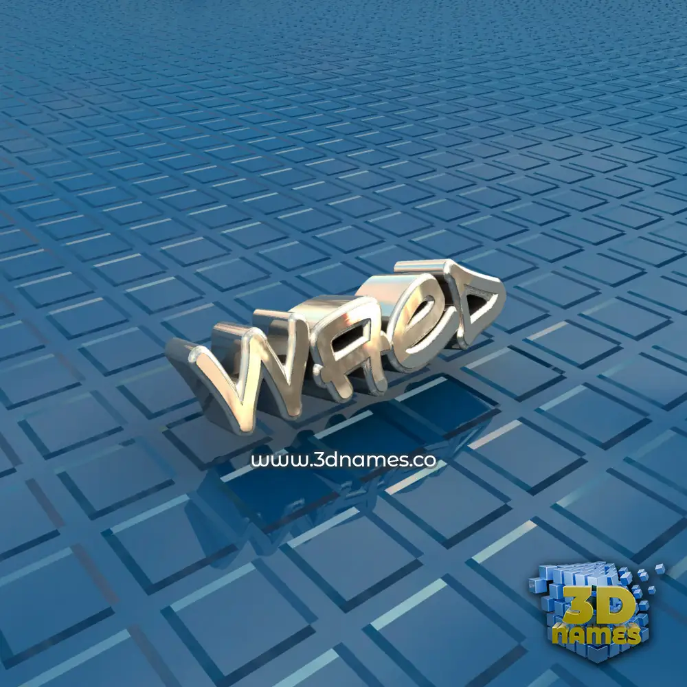 waed in Blue Bling style - 3D name wallpaper